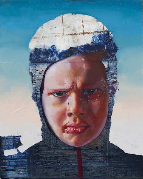 Rayk Goetze: Heller Kopf, 2020, Öl auf Leinwand, 50 x 40 cm

